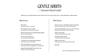 Gentle Habits, Summer ritual guide