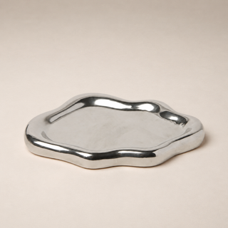 Ceramic Display Plate - Silver
