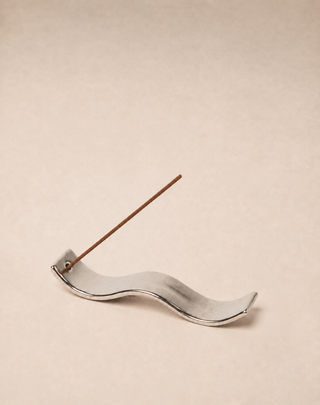 Ceramic Wave Incense Holder - Silver