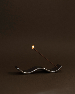 Ceramic Wave Incense Holder - Silver